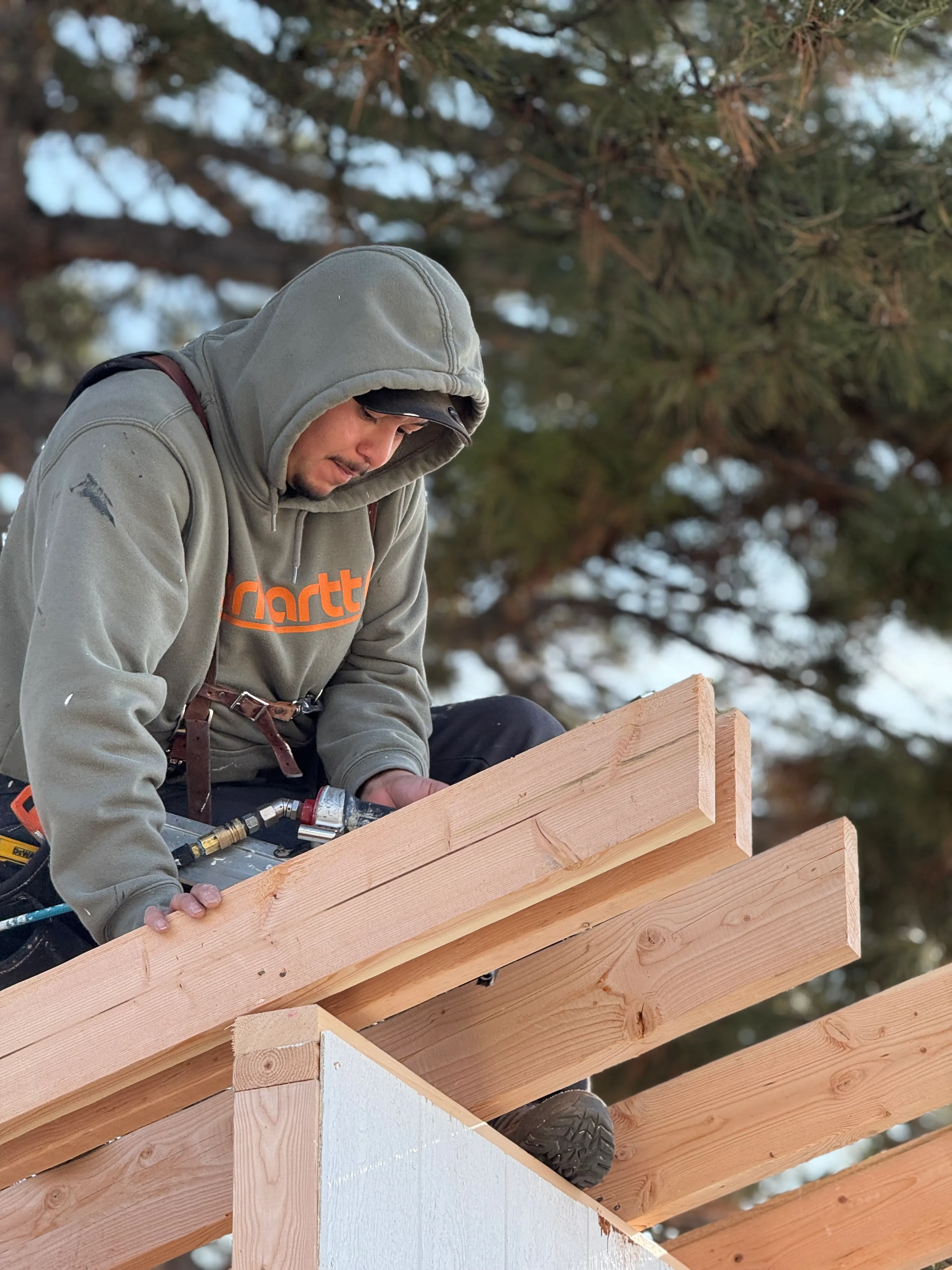 ShedPro crew building a custom shed on-site